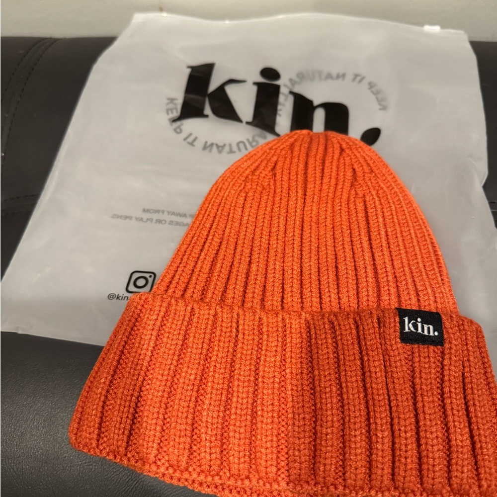 Kin Black owned satin lined beanie